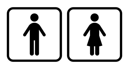 男性と女性のトイレプレートアイコン - obrazy, fototapety, plakaty