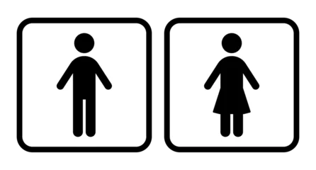 Fotobehang 男性と女性のトイレプレートアイコン © yotto