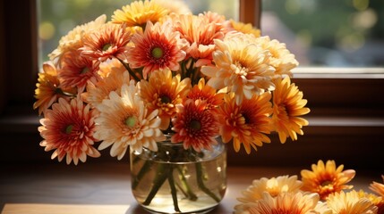 Cozy Table Setting Fall Decor Flowers , Bright Background, Background Hd