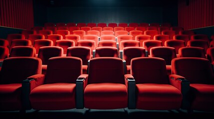empty movie theater or theater with red seats