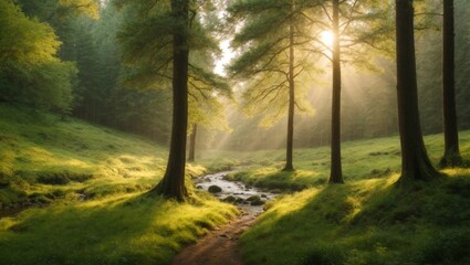 Obraz premium morning in the woods