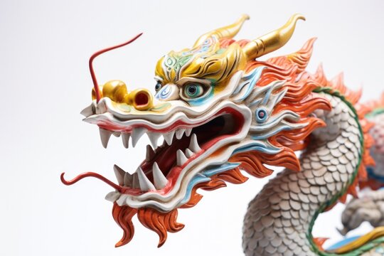 Chinese dragon head of new year festival. AI generated