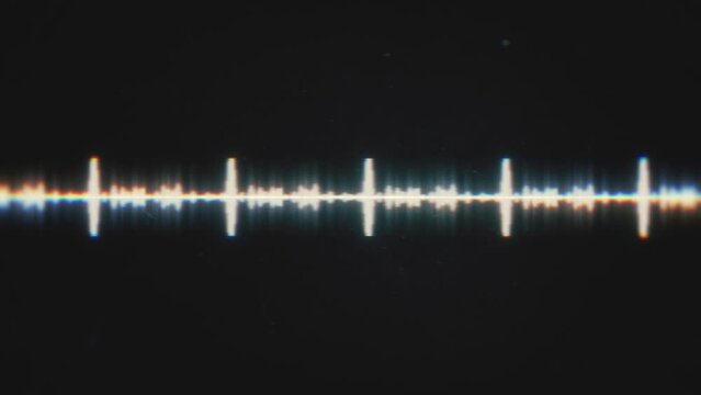 Vintage Music Digital Equalizer Background/ 4k animation of an abstract background with vintage graphic sound digital player waveform