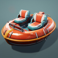 Bumper boat. Inflatable boat. Electric water bumper boat. Lifeboat.