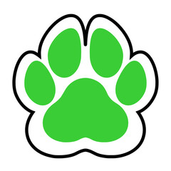 green border paw logo on white background