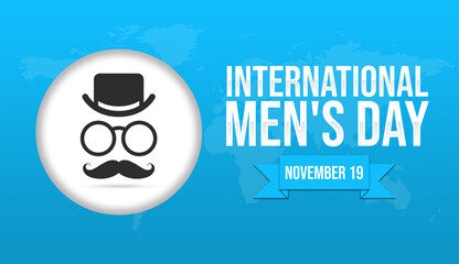 International Men's Day on November 19. Suitable for a poster or banner and greeting card - obrazy, fototapety, plakaty