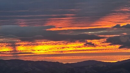 sunset over the mountains