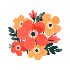 flower bouquet flat illustration