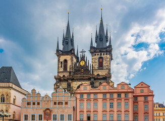 Fototapeta na wymiar Church of Our Lady before Tyn on Old town square in Prague, Czech Republic