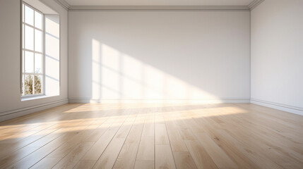 Fototapeta premium An empty room awaits the perfect furniture and décor