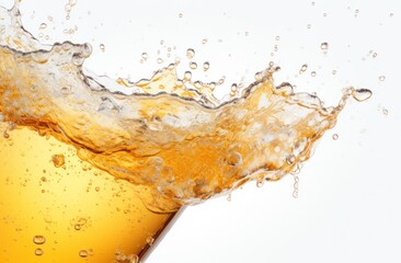 the foaming of beer is shown on a white background