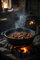 cooking on the fire