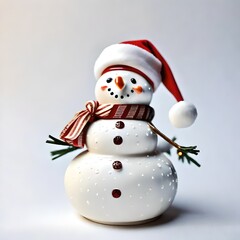 A ceramic snowman figure figurine decoration