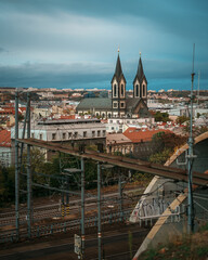View over Karlín in Prague, Czechia