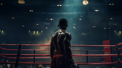 Jab, Cross, Hook: The Uppercut of a Boxer's Journey Through Footwork, Head Movement, Ring Ropes
 - obrazy, fototapety, plakaty