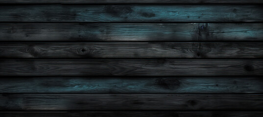 Dark Gray Wooden Planks Texture with Cyan Accents