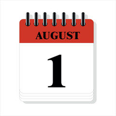 August 1 calendar date design