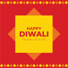 Happy Diwali, festival of lights, Modern geometric minimalist design, Diwali celebration banner and social media template. vector illustration design