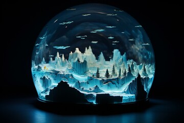 a glowing miniature of Antarctica. Generative AI