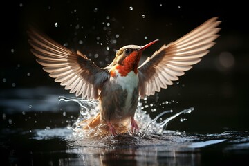 A bird's elegance and beauty showcased in slow motion flight. Generative AI - obrazy, fototapety, plakaty