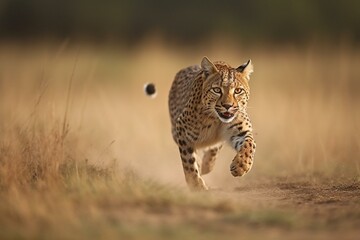 fast predator running to catch prey. Generative AI