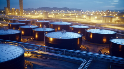 Oil terminal is industrial facility for storage tank of oil and petrochemical industry products.
