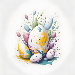 Colorful Easter Eggs Illustration