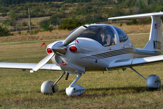 September 16, 2023, Skopje,  Macedonia, Stenkovec Sports Airport, a Grand Airshow was held. Aircraft 2005 Diamond DA 40 with the lightest construction at the air show.