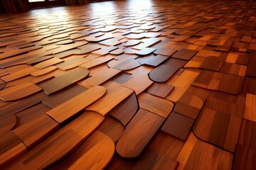 3D wooden flooring. Generative AI