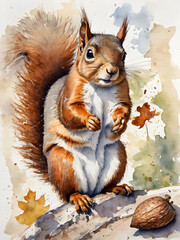 squirrel and acorn Created by artificial intelligence