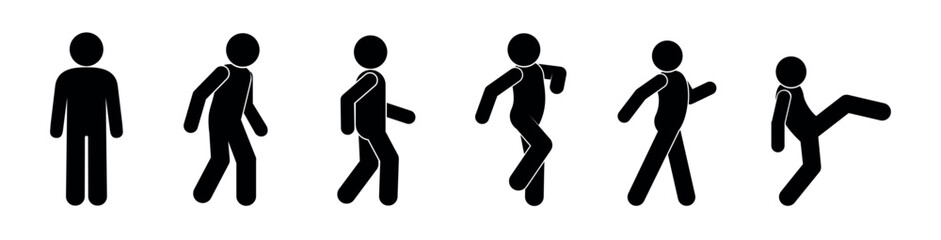 stick figure, man icon, people illustration, isolated human silhouettes
