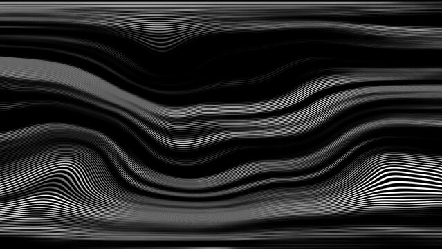 Horizontal Wavy Animated Lines Background Black