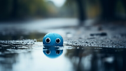 Blue monday, sad, cry, tears. depressing days of the year, post-holiday blues, bad weather, debt, and low motivation, feel down or gloomy. banner, background, copy space, greeting card.