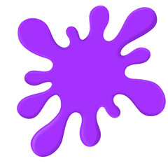 Round ink splatter flat collection, decorative shapes liquids. Grunge splashes, drops, spatters cartoon style. Stain colored collection. 