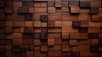 3D and realistic textured brown wood background. a wooden plank with a detailed 3d cube texture wood backdrop