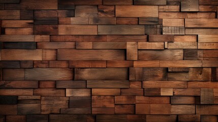 Obraz premium 3D and realistic textured brown wood background. a wooden plank with a detailed 3d cube texture wood backdrop