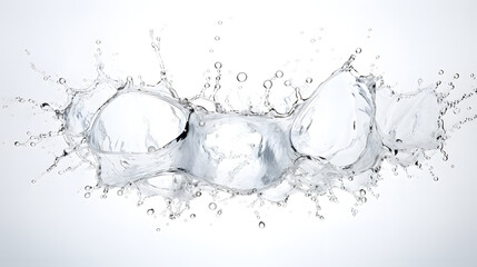 High-Quality Photo of a Super Clear Water Splash on a Pure White Background