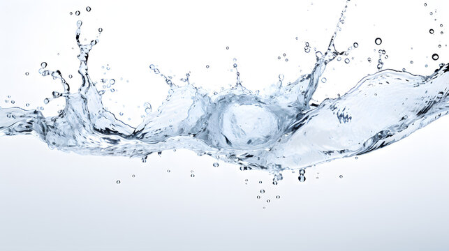 High-Quality Photo of a Super Clear Water Splash on a Pure White Background