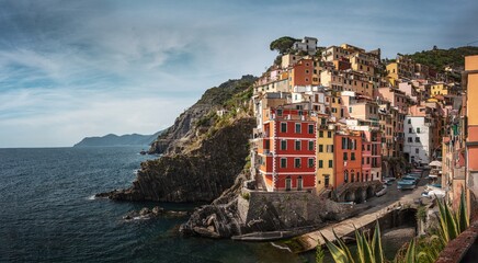 Fototapeta na wymiar Riomaggiore - italian city in Cinque Terre, Italy, Liguria.