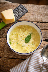 Italian egg soup with farfalline.