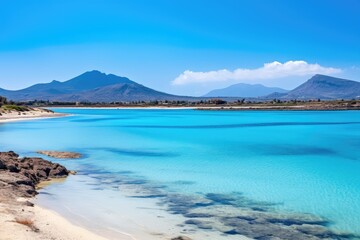 Crete Greece Elafonisi lagoon paradisiacal view of beach
