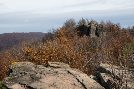 Sninsky kamen (Snina rock) - famous hiking destination near city Snina, Slovakia