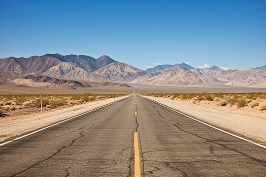 picture of a road in the Californian desert. Generative AI