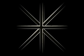 A cross symbol with four arms of equal length intersecting at right angles. Generative AI