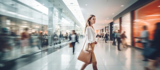 Abstract background. Shopping mall. Motion blur.
