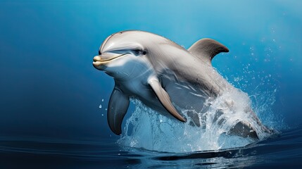 Funny leaping dolphin