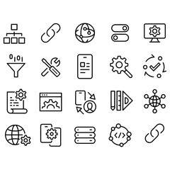 Web Development Icons vector design - obrazy, fototapety, plakaty