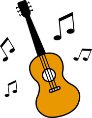 Obraz premium vector illustration of a guitar on a transparent background 