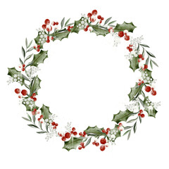 Watercolor christmas bouquet.