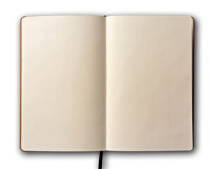 Blank book isolated on white background with clipping path and shadow.